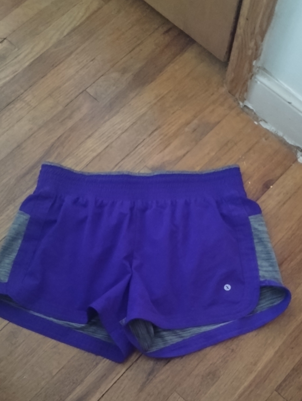 Xersion Purple Women's Athletic Shorts with Gray Trim